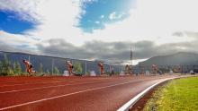 Start på 200 meter kvinner under Barents Summer Games 2022 i Tromsø.